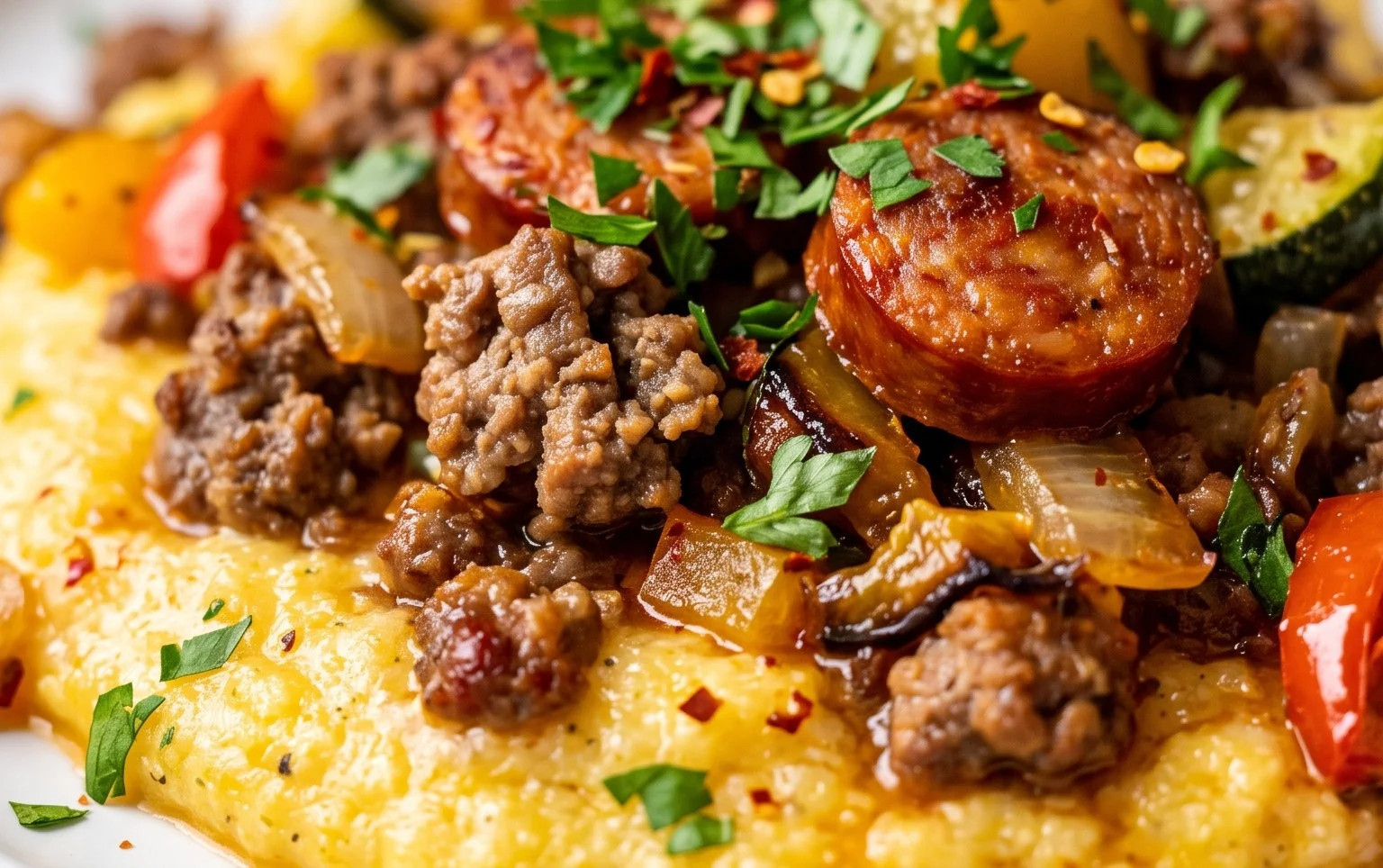 Gratin de polenta beef chorizo lÃ©gumes 